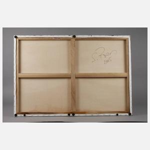 Sabine Preis, ”Grüne Wiese mit rosa Blümchen”