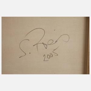 Sabine Preis, ”Grüne Wiese mit rosa Blümchen”