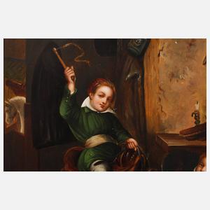 Spielende Kinder im Pferdestall