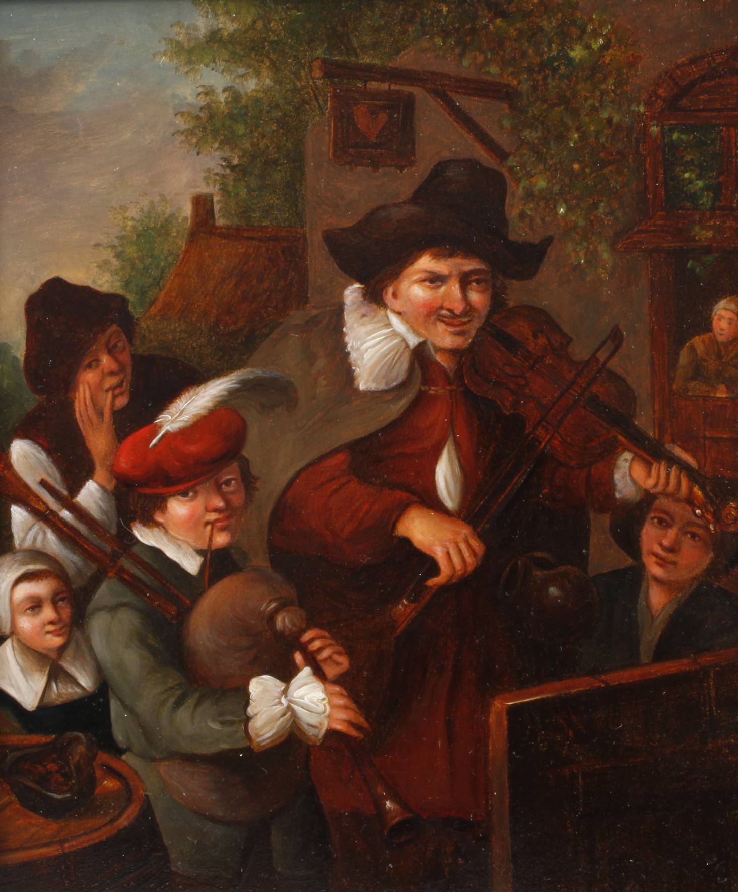 Spielmann mit musizierenden Kindern