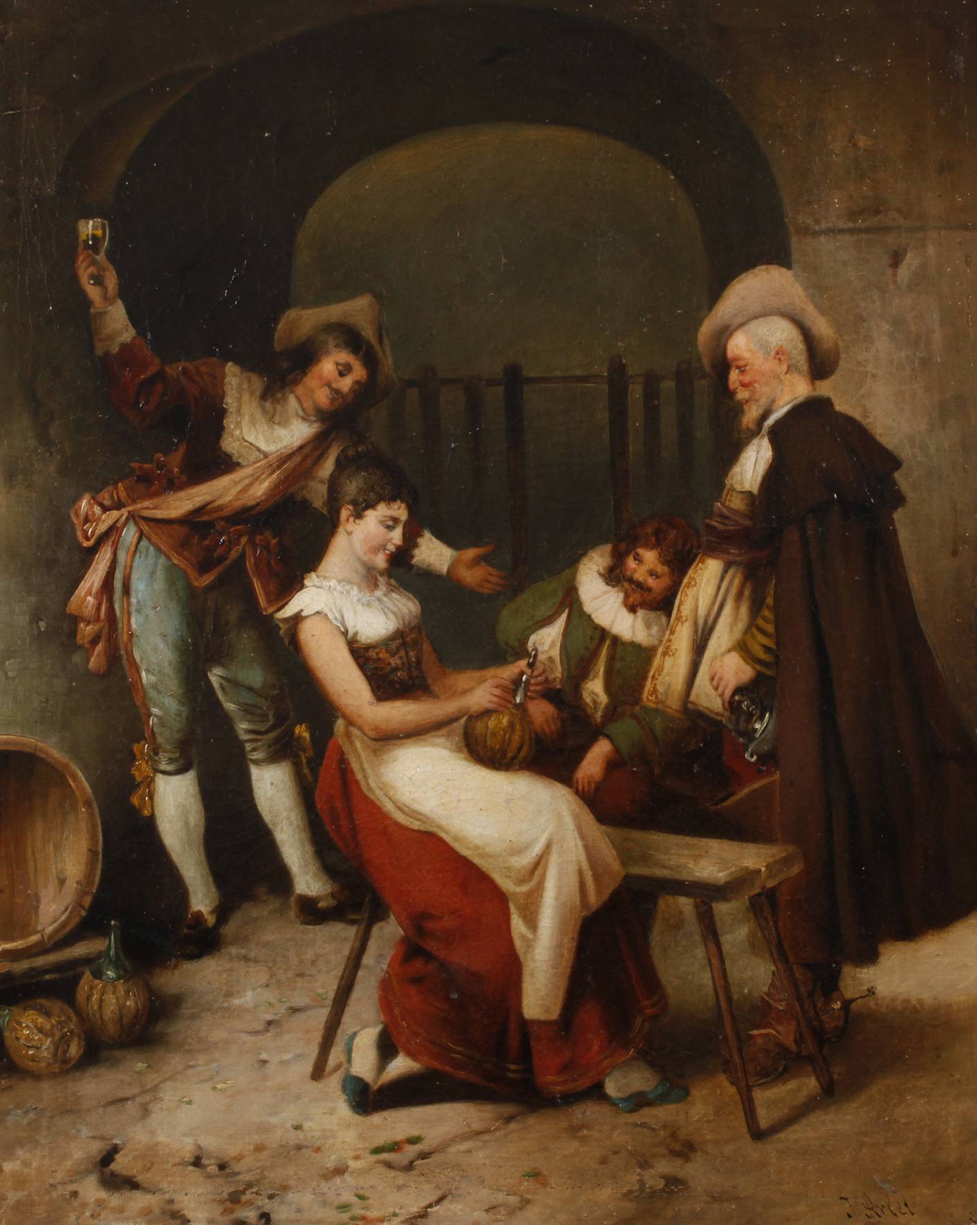 J. Arlet, Weinkellerszene