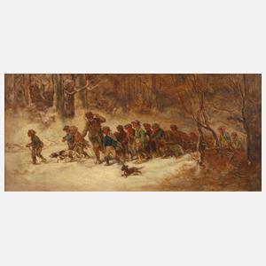 Anton Burger, attr., Aufbruch zur Jagd