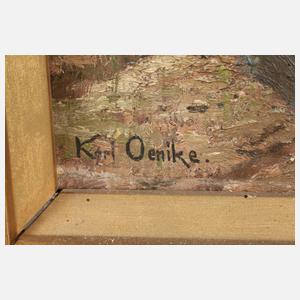 Karl Oenike, Waldweg mit Dame und Eichhörnchen