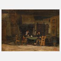 Geo Poggenbeek, attr., Dörfliche Stube mit Kamin111