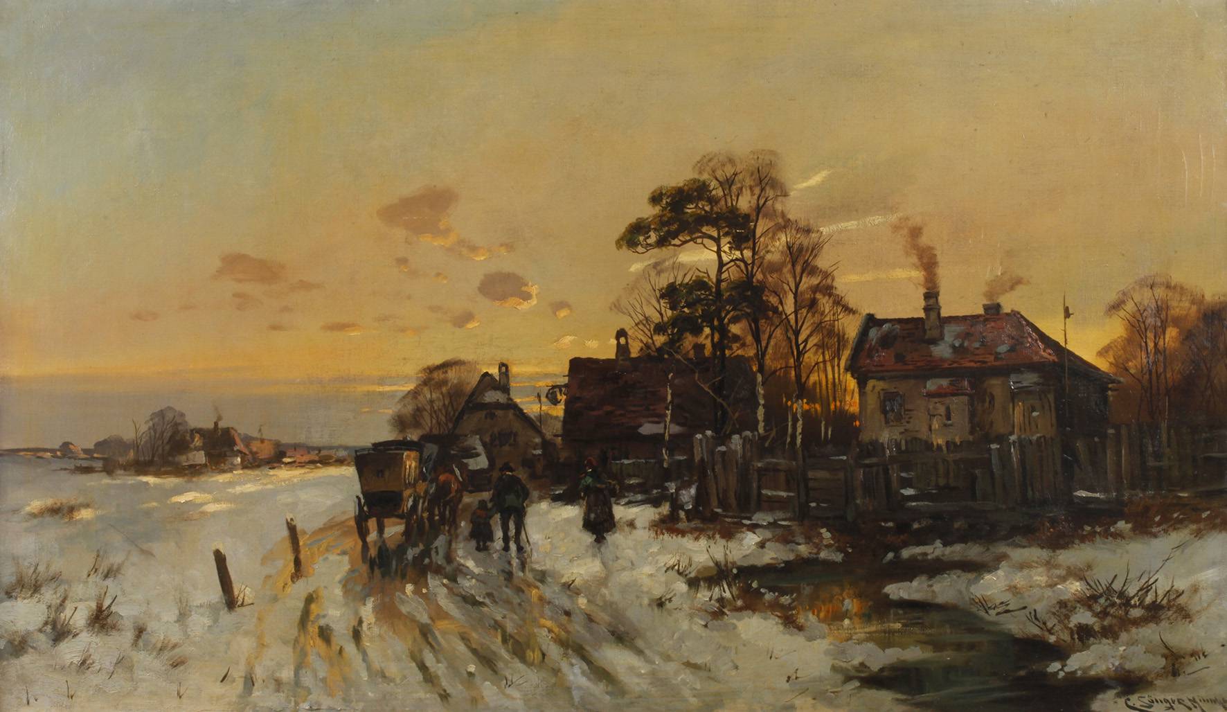 C. Sänger, Winterliche Landstraße