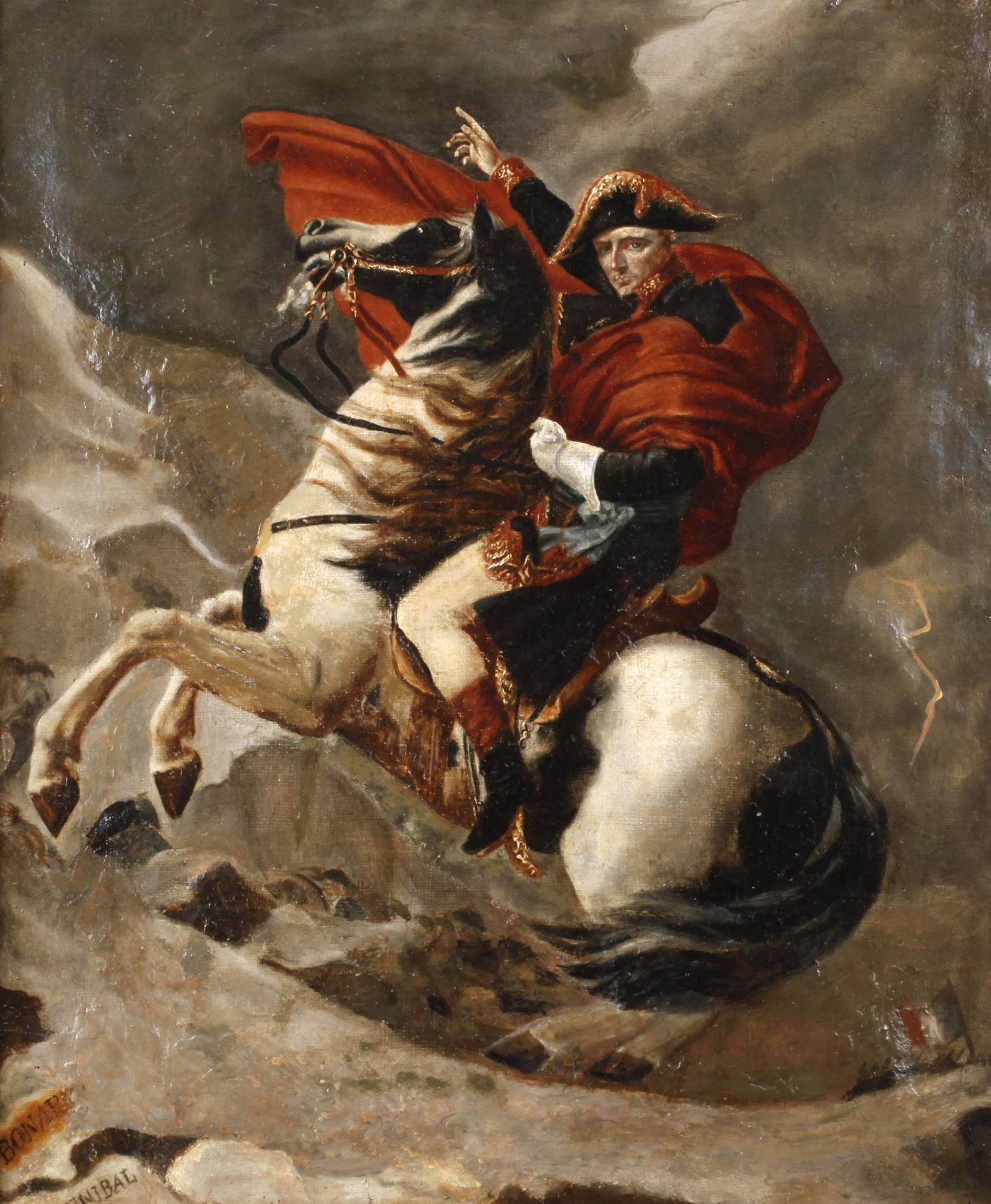 Napoleon beim Überschreiten der Alpen nach David