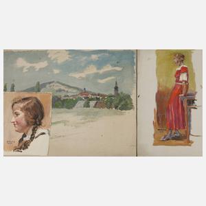 Walter Artus, drei Ölstudien