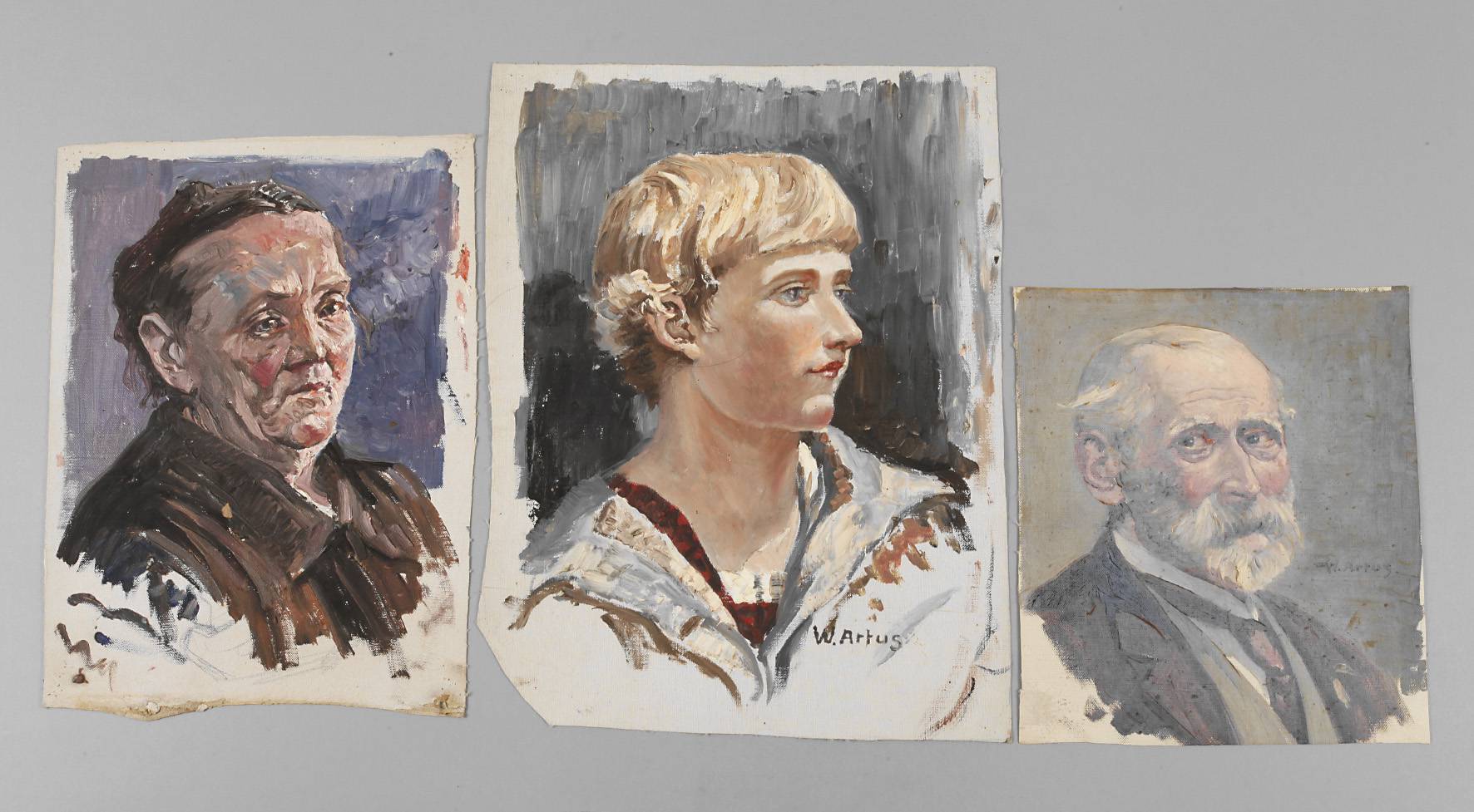Walter Artus, drei Portraitstudien