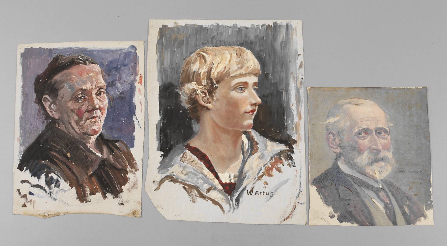 Walter Artus, drei Portraitstudien