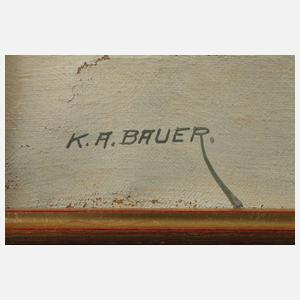 K. A. Bauer, Hase in Winterlandschaft