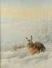 K. A. Bauer, Hase in Winterlandschaft