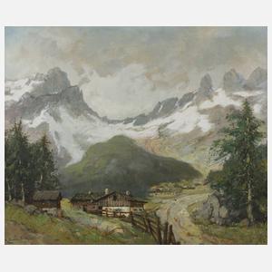 Karl Gross-Sattelmair, ”Im Gauertal mit den Drei Türmen”