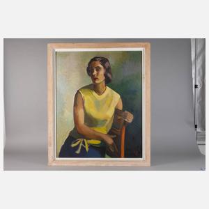 Karl Gunschmann, Sitzende Dame mit gelbem Oberteil