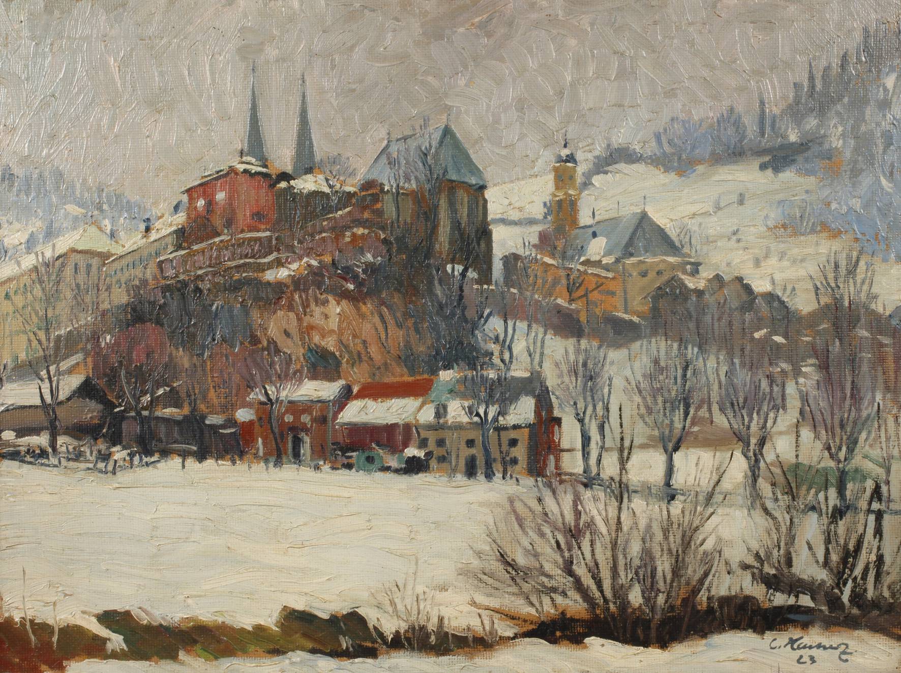 Carl Hachez, Stadt im Winter