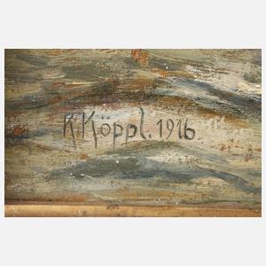 K. Köppel, Paar Gemälde deutsche Kriegsmarine