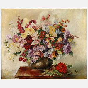 W. Kunz, Blumenstrauß in bauchiger Vase