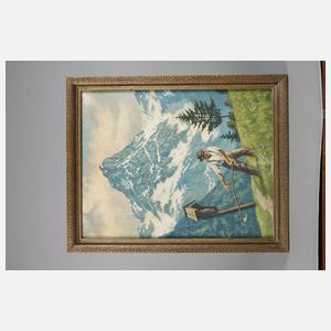 Willy Lucke, Almbauer bei der Mahd