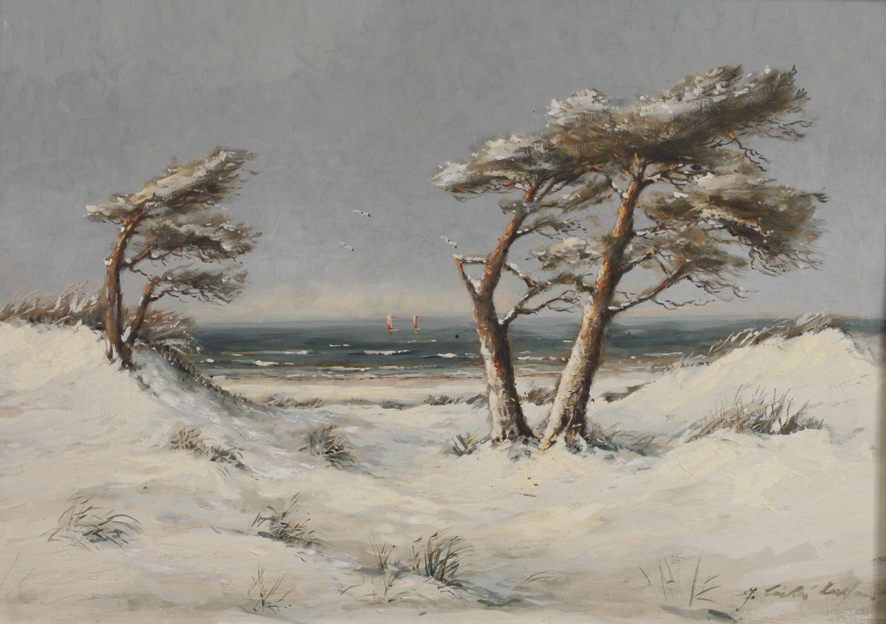 Gerhard Lukas-Larsen, Ostseestrand im Winter