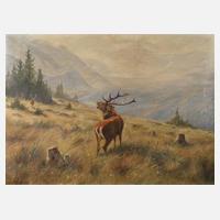 Alfred Mailick, Röhrender Hirsch im Gebirge111