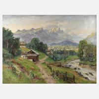 Hugo Müller-Mohr, Dorf in alpiner Landschaft111