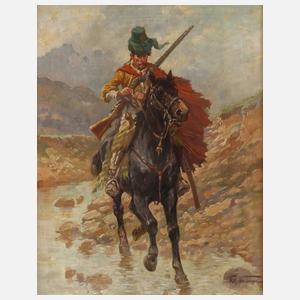 Fritz Neumann, Kosake zu Pferd