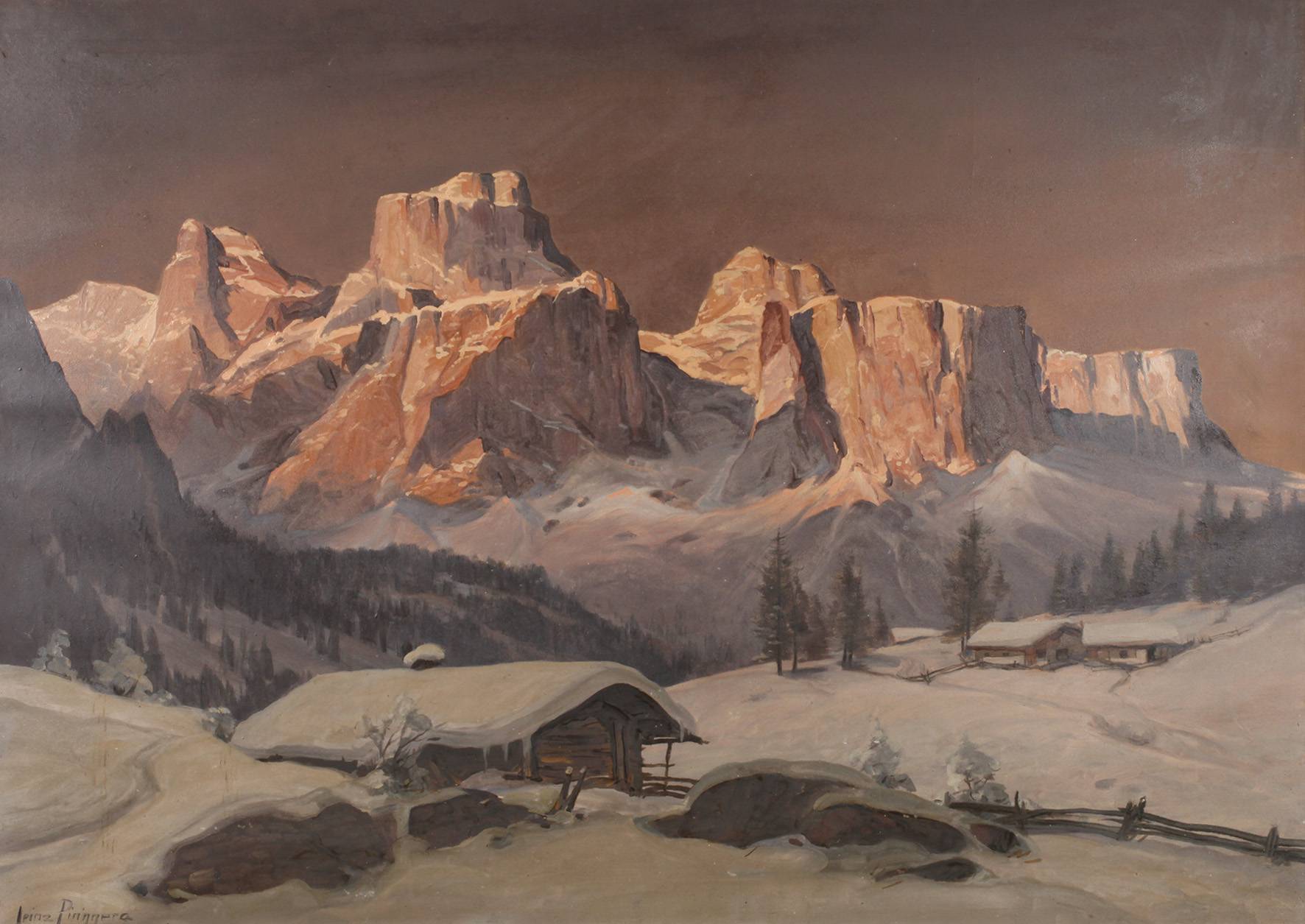 Heinz Pinggera, Sellagruppe im Alpenglühen