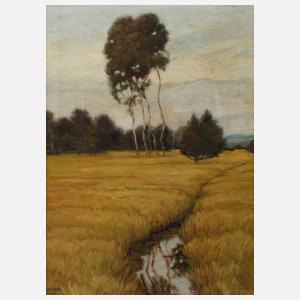 A. Podlesak, Graslandschaft mit Bäumen