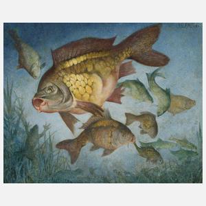 Josef Rösl, Karpfen im Teich