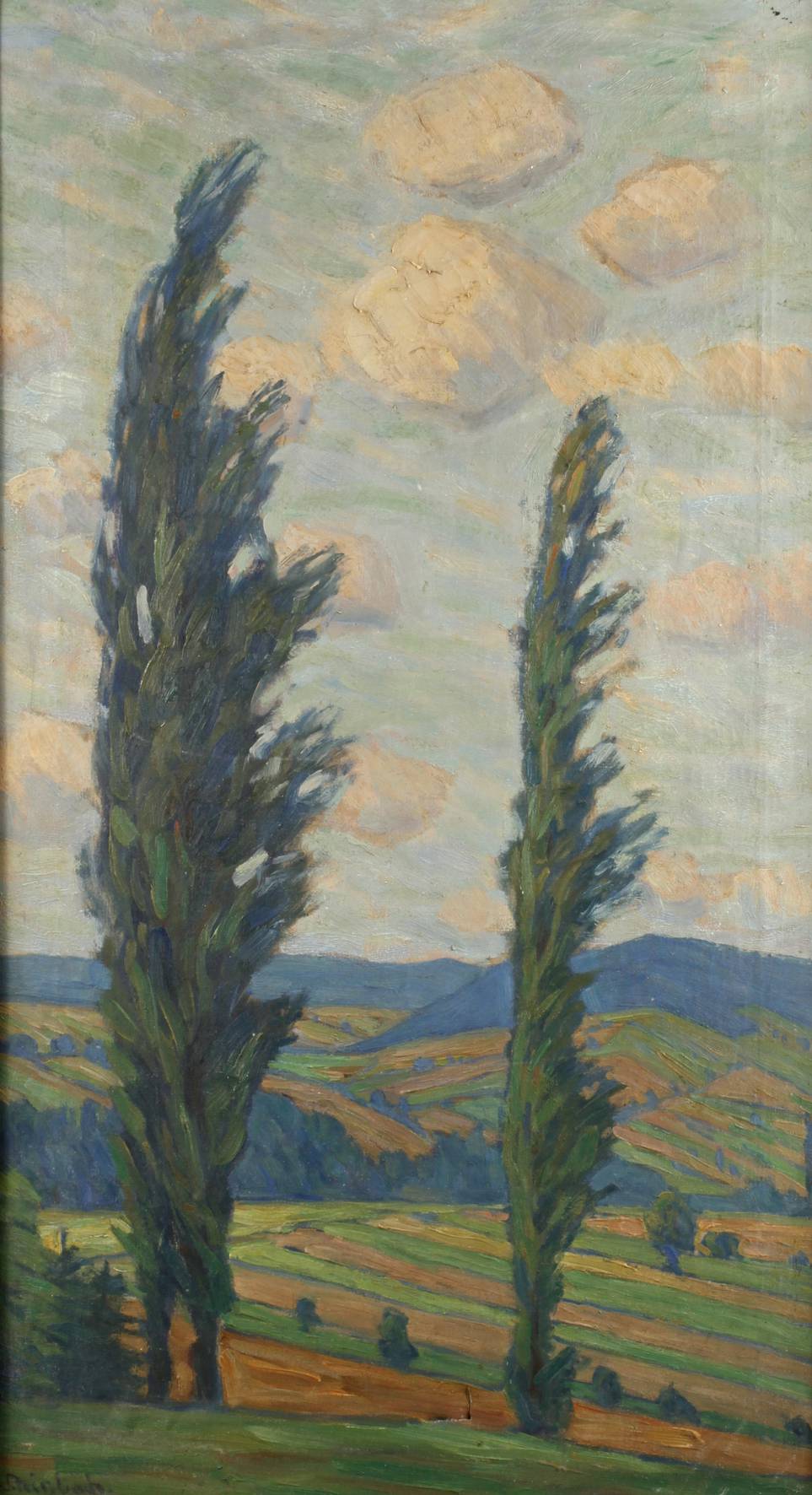 Prof. Eduard Steinbach, attr., Pappeln im Wind