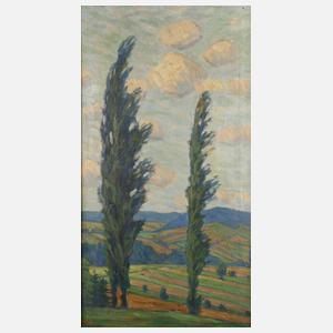 Prof. Eduard Steinbach, attr., Pappeln im Wind