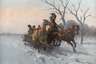 János Viski, Winterliche Pferdeschlittenfahrt in der Dämmerung