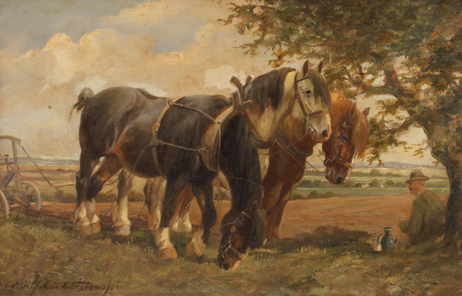 Wilhelm Westerop, Rastende Ackerpferde