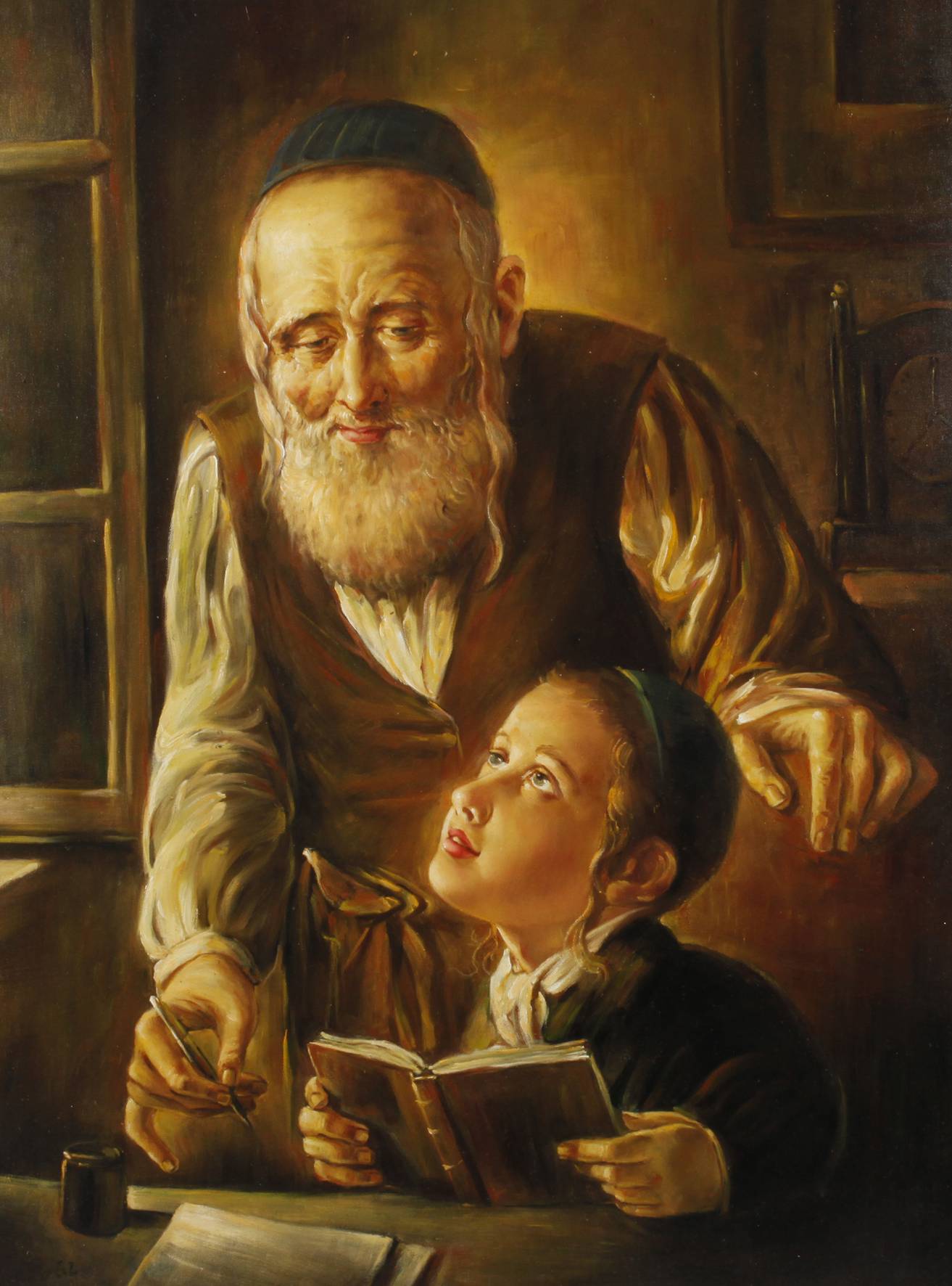 Alter Jude mit Enkel