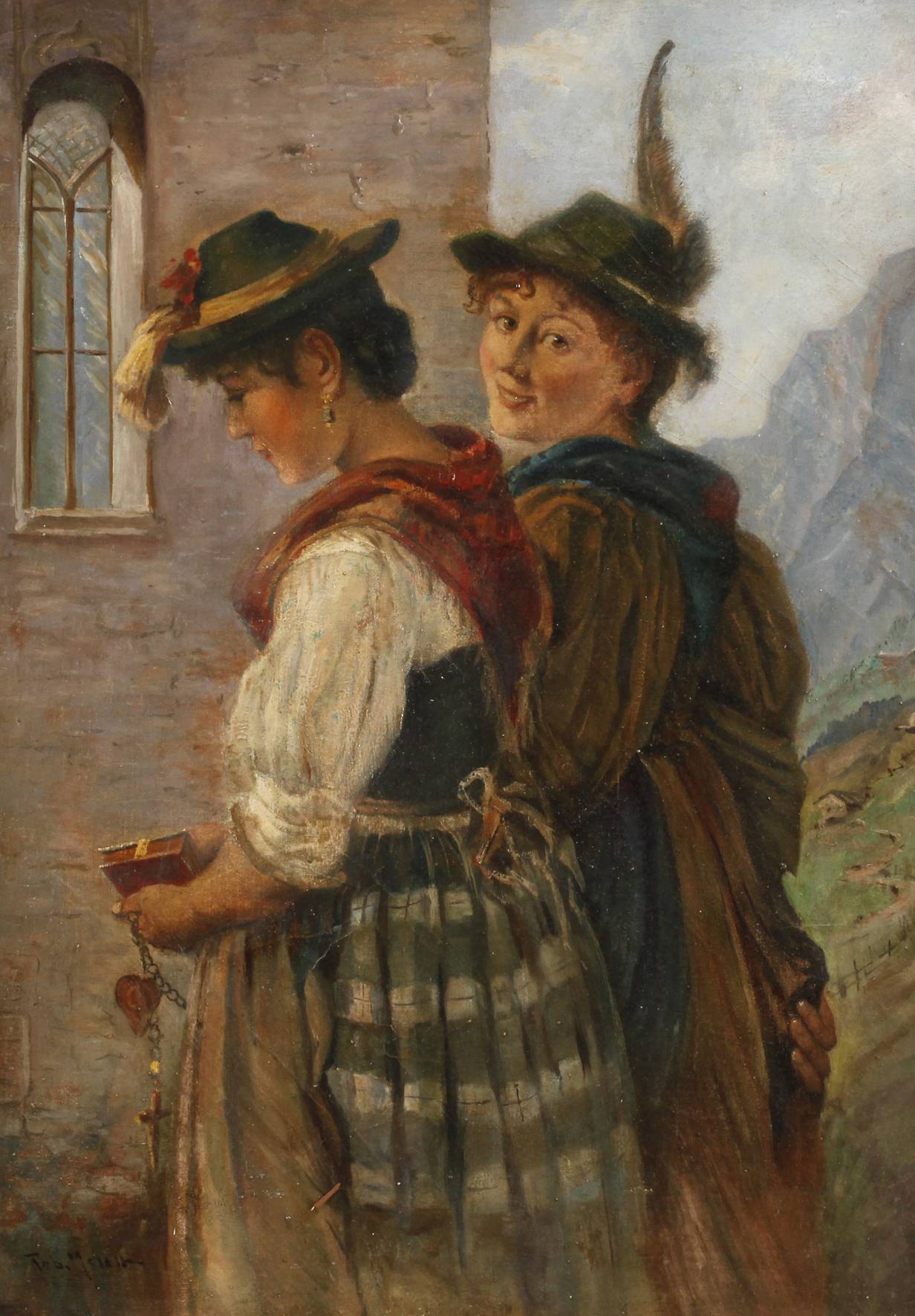 Kirchgang in den Alpen