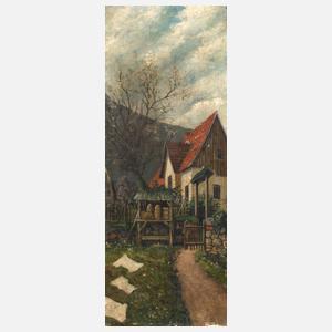 Bauernhaus mit Bienenstöcken