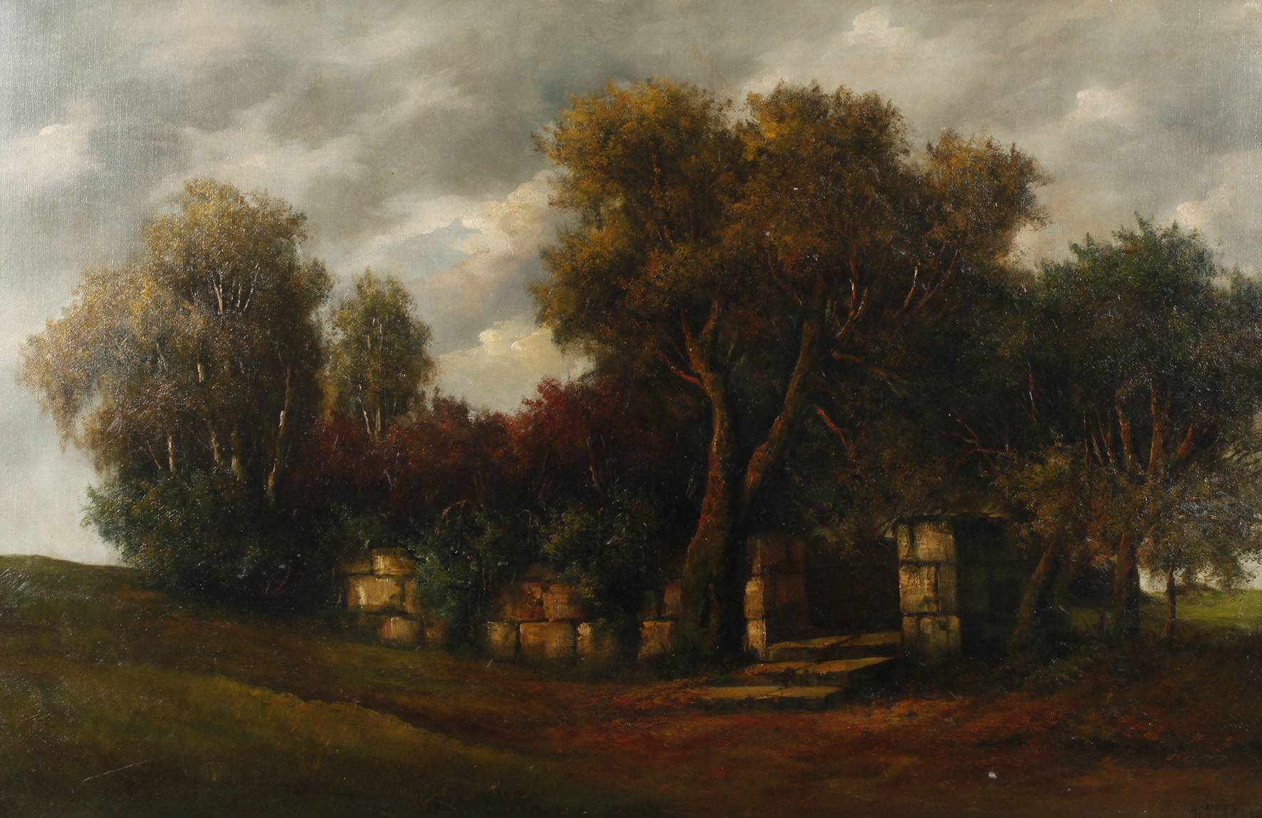 Ruinen in herbstlicher Landschaft