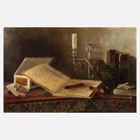 Schreibtischstillleben mit Pfeife111