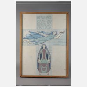 Zwei Entwürfe für Wandgestaltung zum Opfergedächtnis