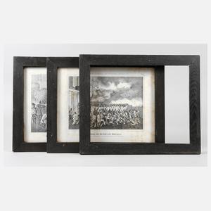 Drei schwarze Biedermeierleisten um 1850