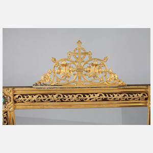 Aufwendiger Messingrahmen mit Bekrönung