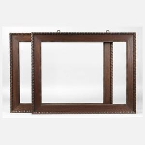 Paar geschnitzte Holzleisten