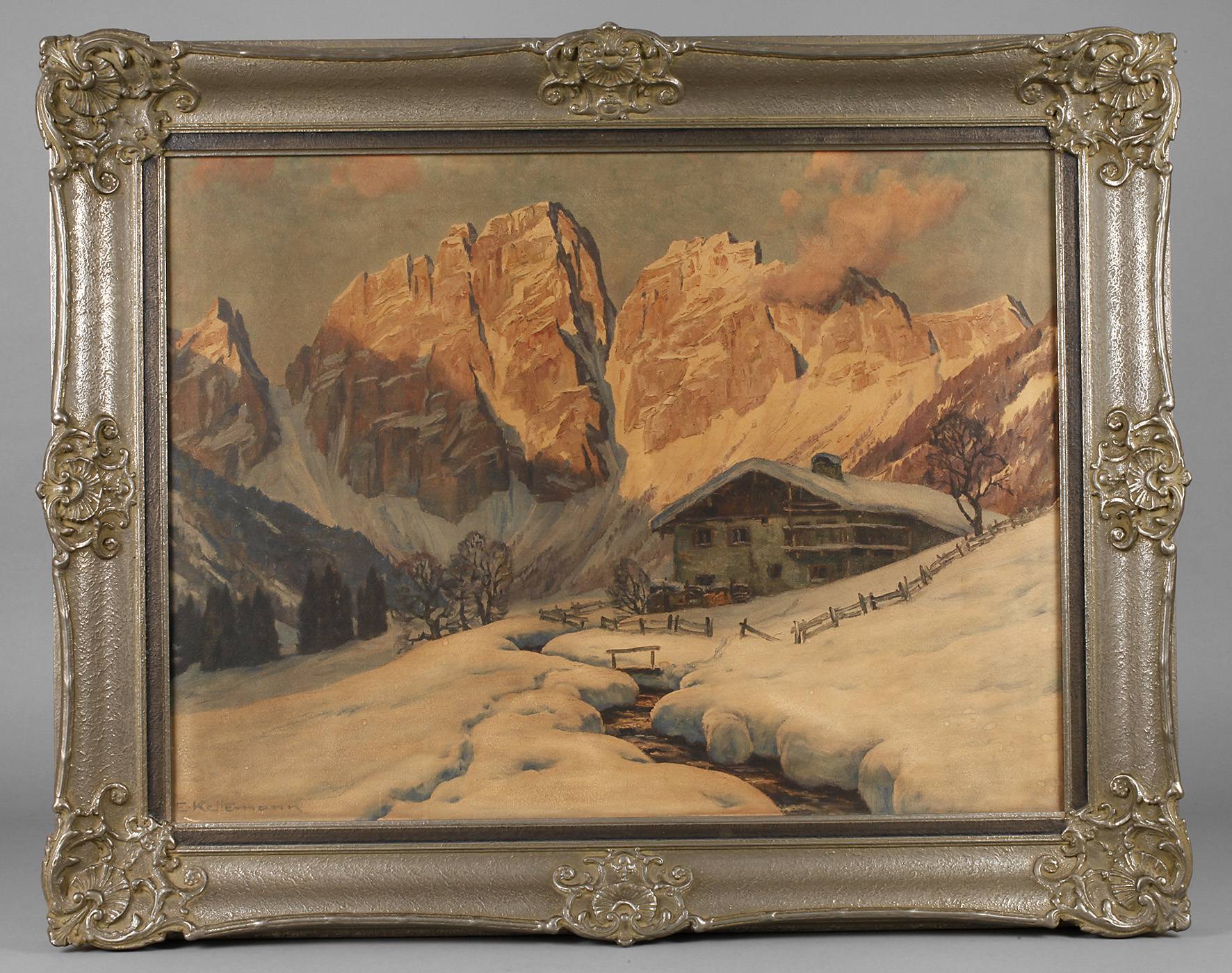 Silberner Stuckrahmen