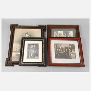 Konvolut aus vier Rahmen mit Fotos