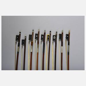 Sammlung von neun Violinenbögen