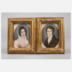 Zwei Elfenbeinminiaturen