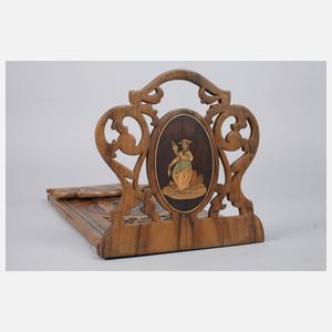 Buchstütze mit Marketerie