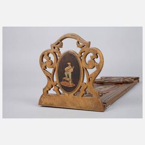 Buchstütze mit Marketerie