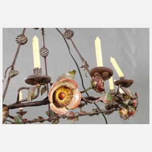 Florale Deckenlampe Schmiedeeisen