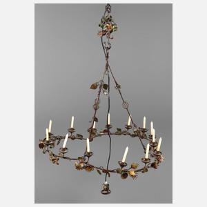 Florale Deckenlampe Schmiedeeisen