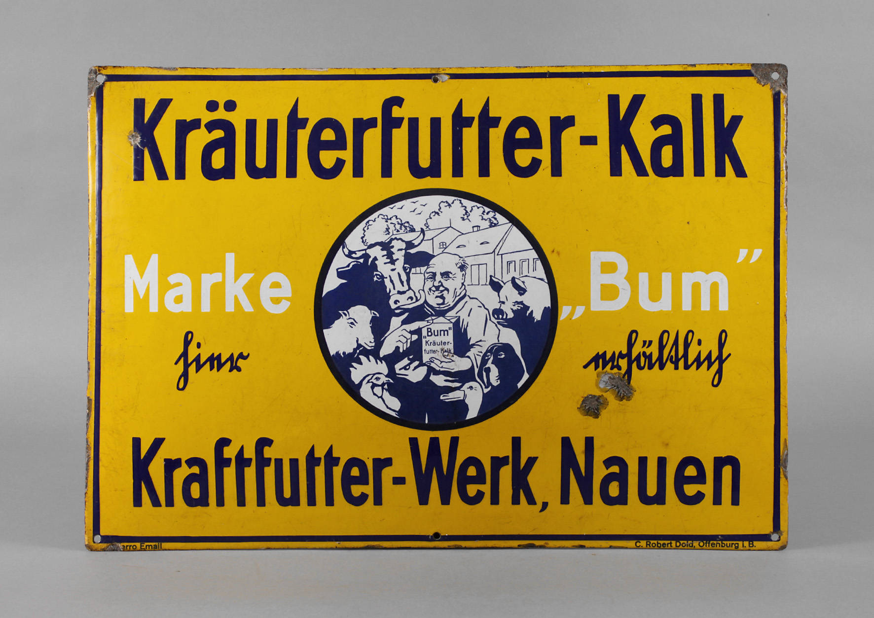 Emailschild Kraftfutter-Werk Nauen